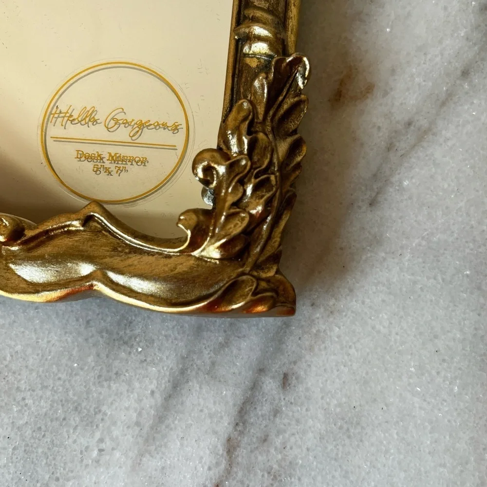 Elegant Gold table top vanity Mirror . New
